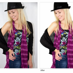 Before-after photo editing example