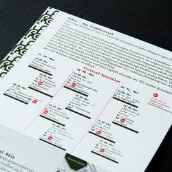 Außenseite Programmfaltblatt – Spielplan