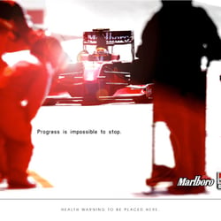 Print ad for Scuderia Ferrari Marlboro Team.