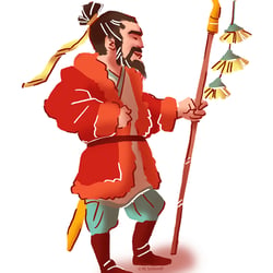 Zhang Qian, farbige Vignette