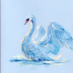 Schwan in Acryl (10,5 × 14,8 cm)