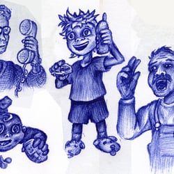 Smartphone Kugelschreiber-Illustrationen