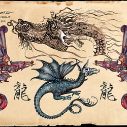 Das Jahr des Drachen 2012. Touche, Aquarell,Photoshop CS3