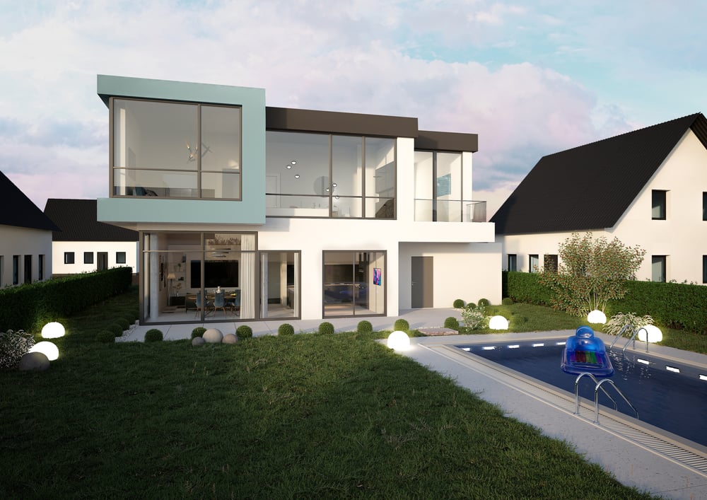 Außen Visualisierung Villa