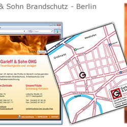 Garleff & Sohn – Logo, Anfahrtskizze, Webseite