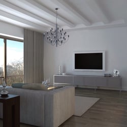 Wohnzimmer mit Kamin