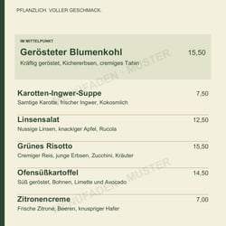 Gartenküche – Speisekartenstudie