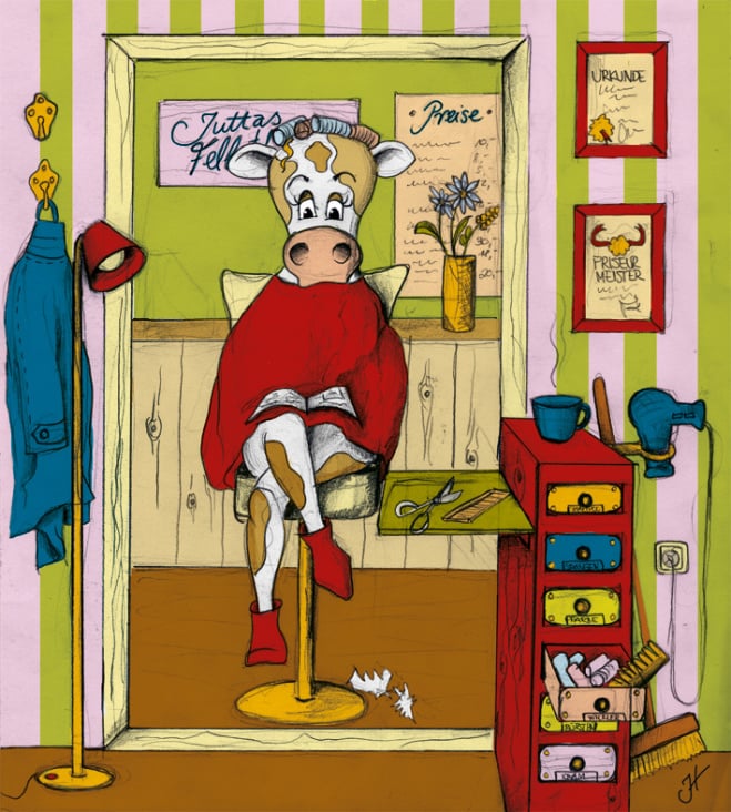 Hildegard ist heute beim Friseur