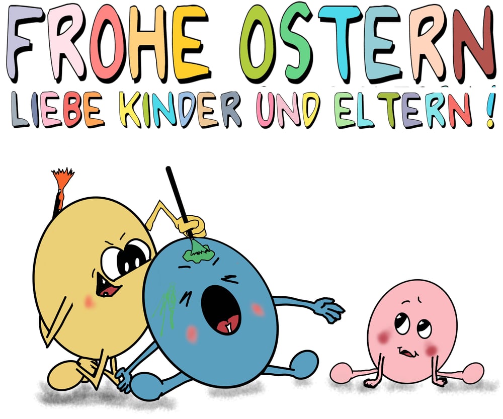 Eiercartoon zu Ostern