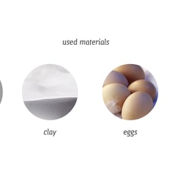 Benutzte Materialien – aus scheinbar wenig viel machen.