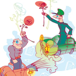Reader’s Digest Illustration Innenseite Kollision