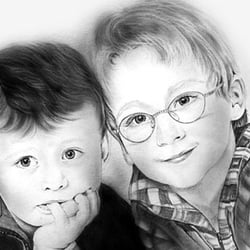 Kinderportrait, Bleistift