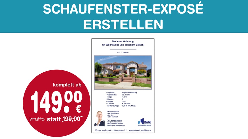 Immobilien Schaufenster-Exposé erstellen | Layout gestalten
