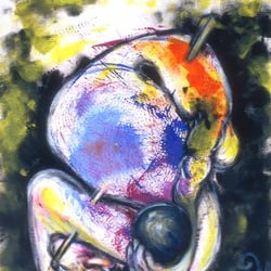 Seelische Impressionen 1991 Acryl auf Papier 60×80, Copyright © 2010 Ana de Medeiros