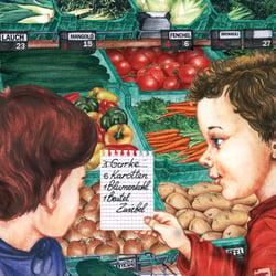 Kinder Illustration. Touche, Aquarell