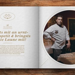 Broschürenlayout und Gastronomie