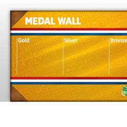 Die Medaillenwand im Holland Heineken House london 2012