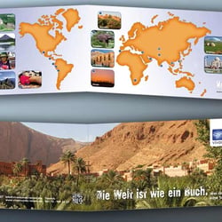Flyer mit Illustration Karte/Weltkarte