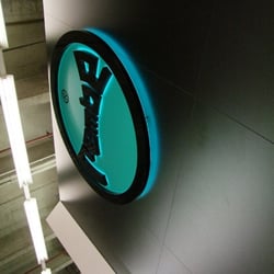 Leuchtschild für den Messestand