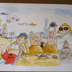 Familie am Strand – Jubiläumsmotiv