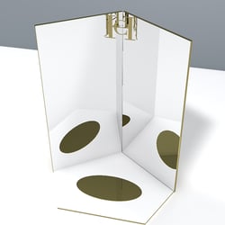 Illustration Carolina Herrera Thekendisplay mit Spiegelmaterial