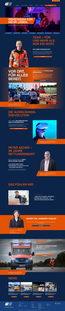 Webdesign für AICHER AMBULANZ UNION