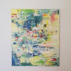 Acryl auf Leinwand – Strukturaufbau durch mehrere Farbschichten