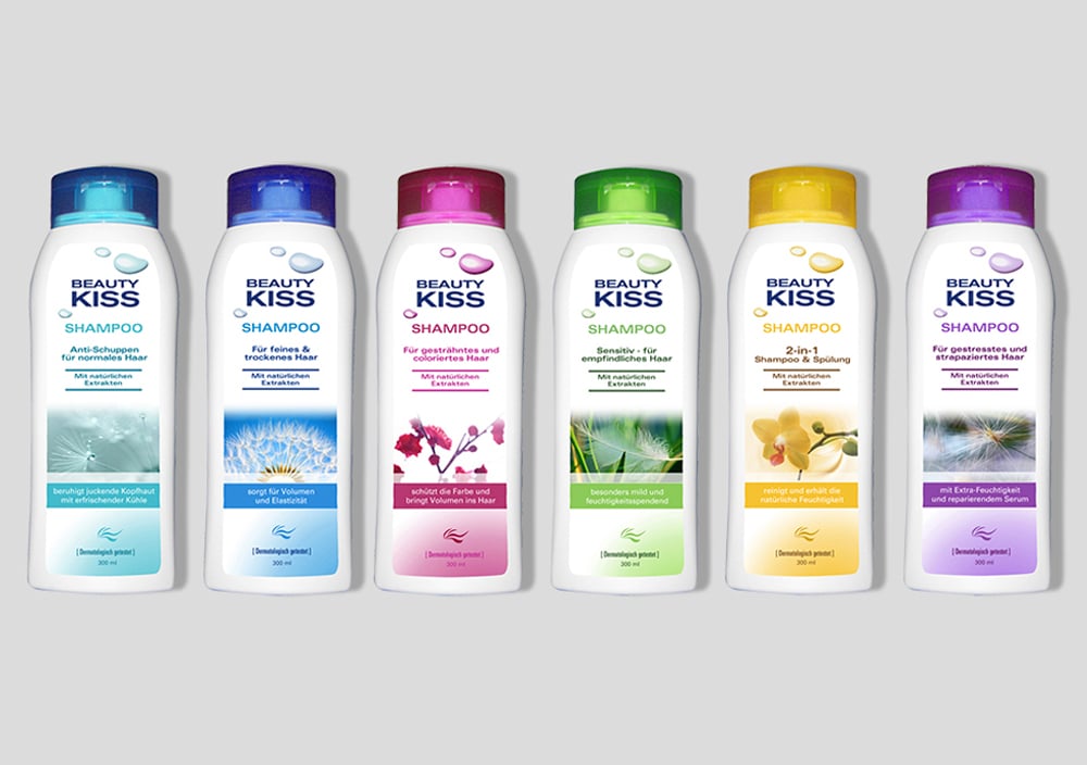 Verpackungsdesign für Shampoo, Mibelle Group, CH