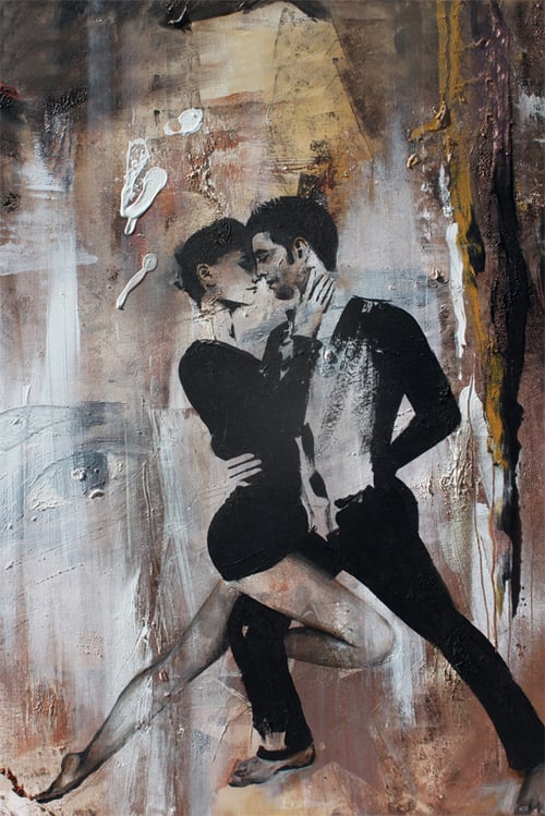 La mirada secreta, 50×70cm, Mischtechnik auf Leinwand