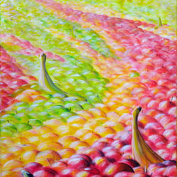 Obst, Mischtechnik: Sprühlack, Acryl 2004