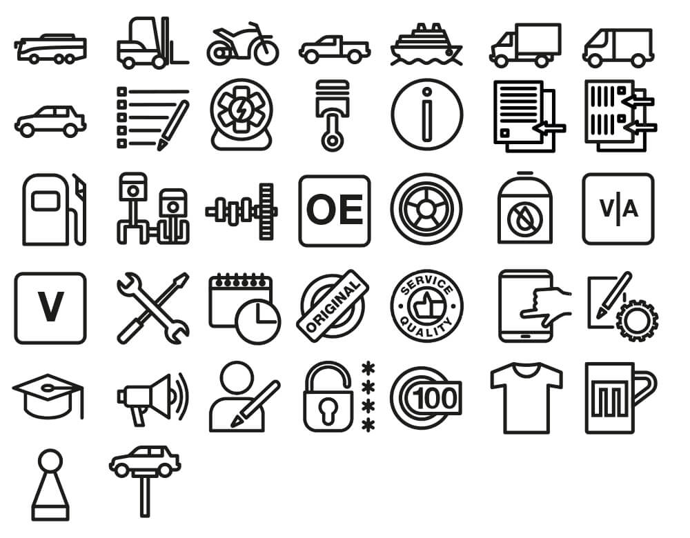 Piktogramme Mahle Homepage