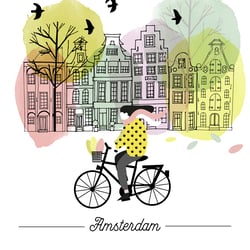 Spring im Amsterdam vector Poster