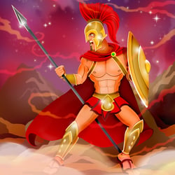 Illustration von Ares, Gott des Krieges und des Kriegsgemetzels.