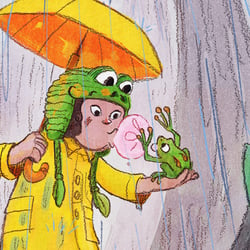 girl in the rain detail