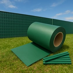 PVC Sichtschutzstreifen Doppelstabmattenzaun 35 m / 65 m – 19 cm grün