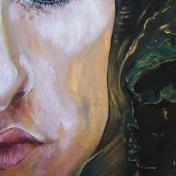 Acryl und Papier auf Leinwand