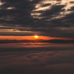 Nebelmeer und Sonnenuntergang, Ottoberg Thurgau