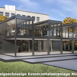 Verglaste Messecontainer für temporäre und dauerhafte Ausstellungen