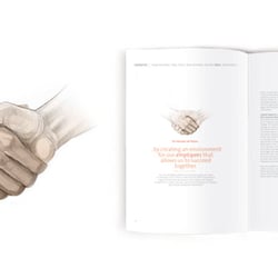 Illustrations-Serie für Geschäftsbericht; People: Handshake