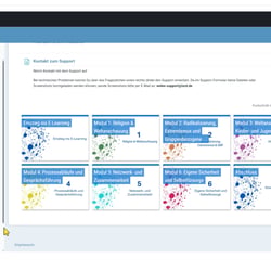 WelEx Kursstruktur – 6 Module in Moodle