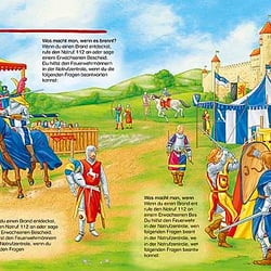 Klappenbilderbuch „Auf der Ritterburg“, Doppelseite innen