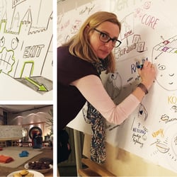 Illustration, live Visualisierung, Graphic Recording in München bei Bernhard Mack auf einem Vortrag über Körpertherapie