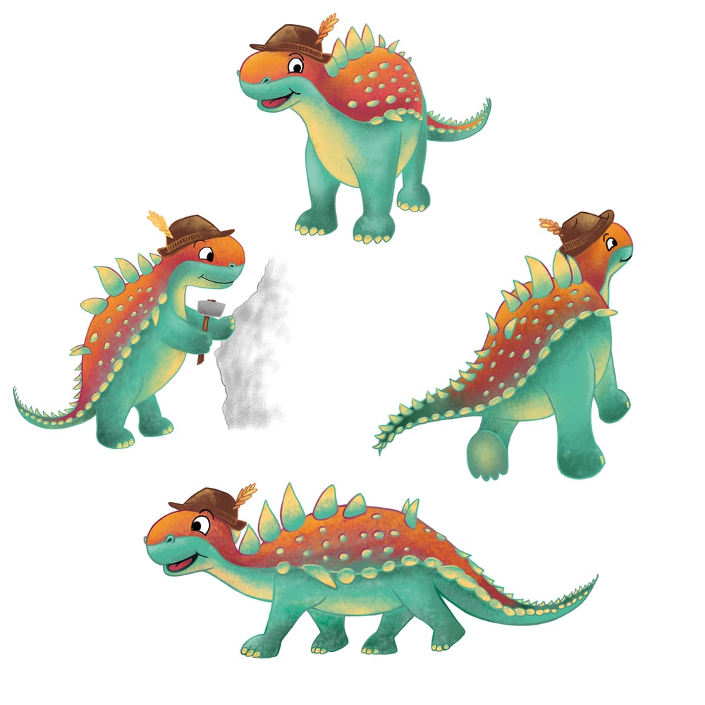 Charakter-Illustration Dino