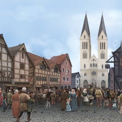 Stadtszene  (Geheimnisvolle Welt des Mittelalters, Circon Verlag)