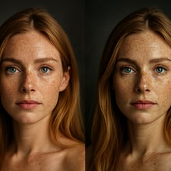 AI-Portrait mit Nano Banana Pro, Farbkorrektur mit Photoshop & Kontrastschärfung