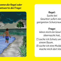 Frage-Antwortkarte zum Spiel „Schwimmen macht Spaß!“