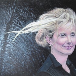 Portrait Julie Delphi / Acryl auf Sperrholzplatte