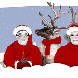 Illustration für eine Weihnachtskarte, (Technik: Vektorgrafik, Collage)