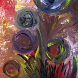 Blumenmotiv auf Türblattmaterial 94×58cm