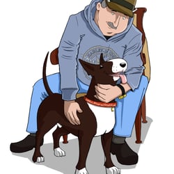 Bullterriercomics – Titelbild für ein Buch
